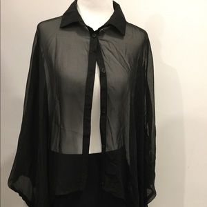 Solemio  sheer cape blouse